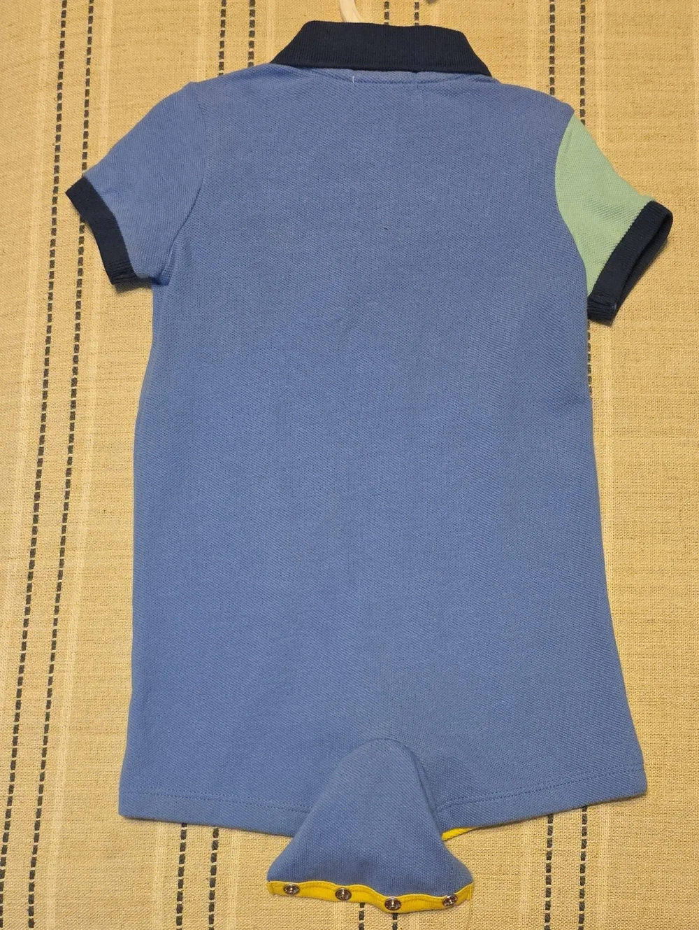 Ralph Lauren Blue Multi-Color Polo Romper